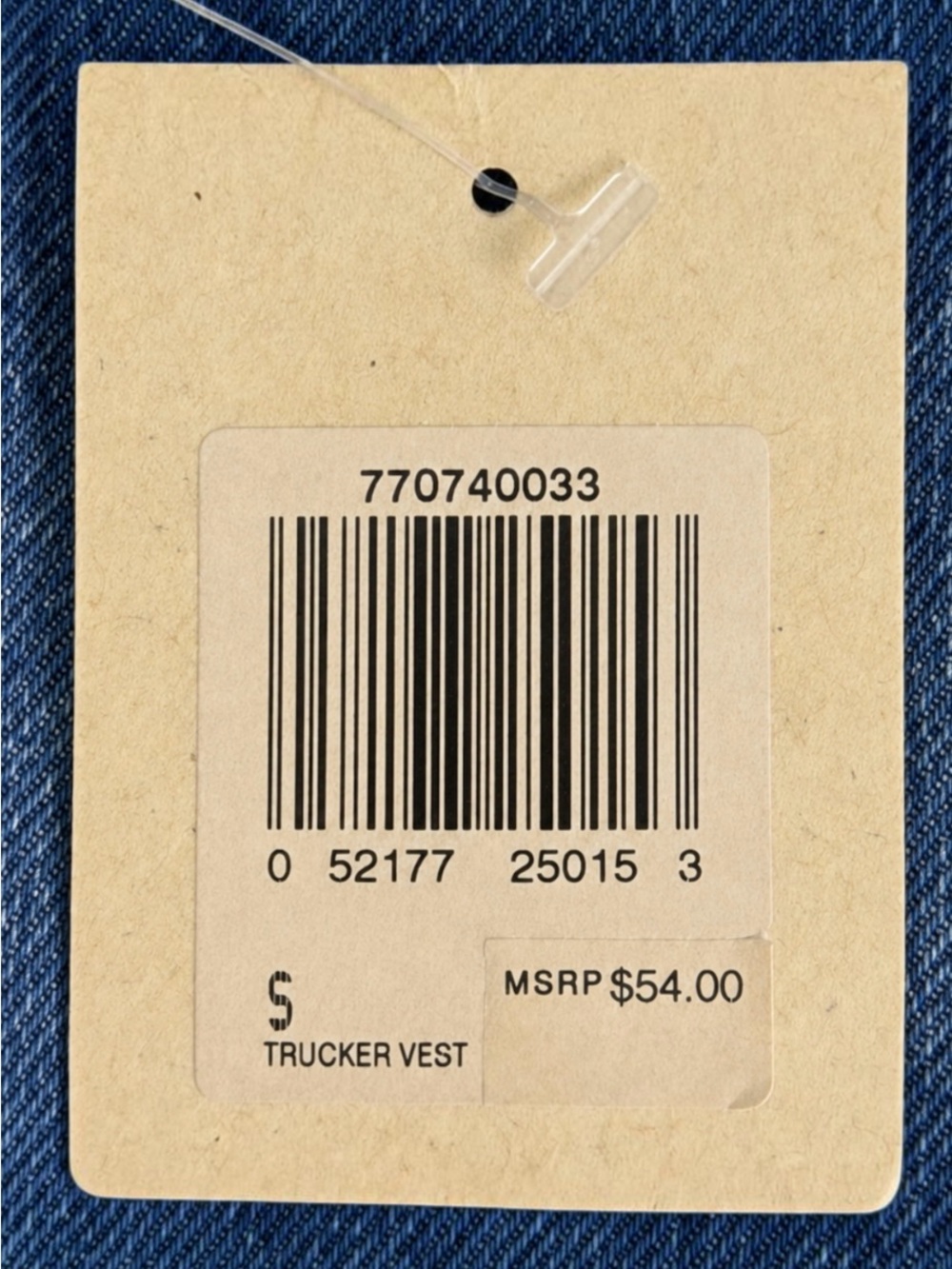 Levi’s Iconic Blue Denim Trucker Vest NWT Red Tab Classic Western Boho Chic Sz S - Picture 8 of 13